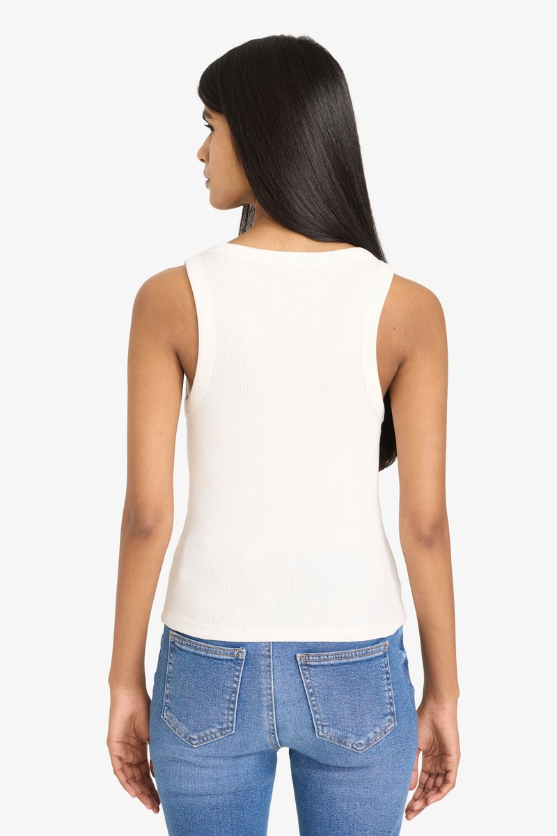 DeFacto White Woman Slim Fit Camisole U Collar Tank Top Casual - Image 5